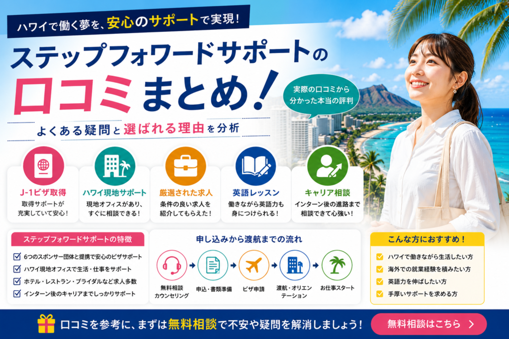 ステップフォワードサポートの口コミや選ばれる理由を紹介するイメージ画像